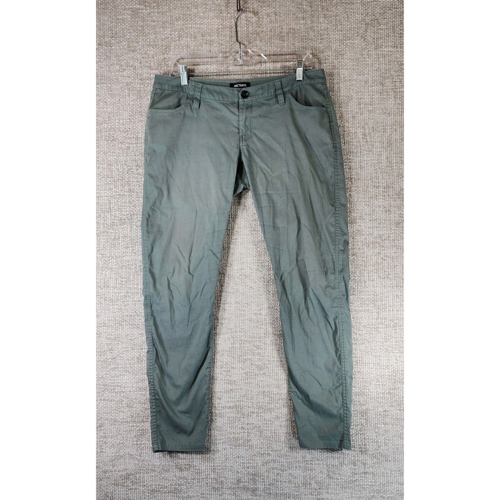 Arcteryx A2B Commuter Pants Womens 10 Green Stretch Outdoors Hiking Reflective